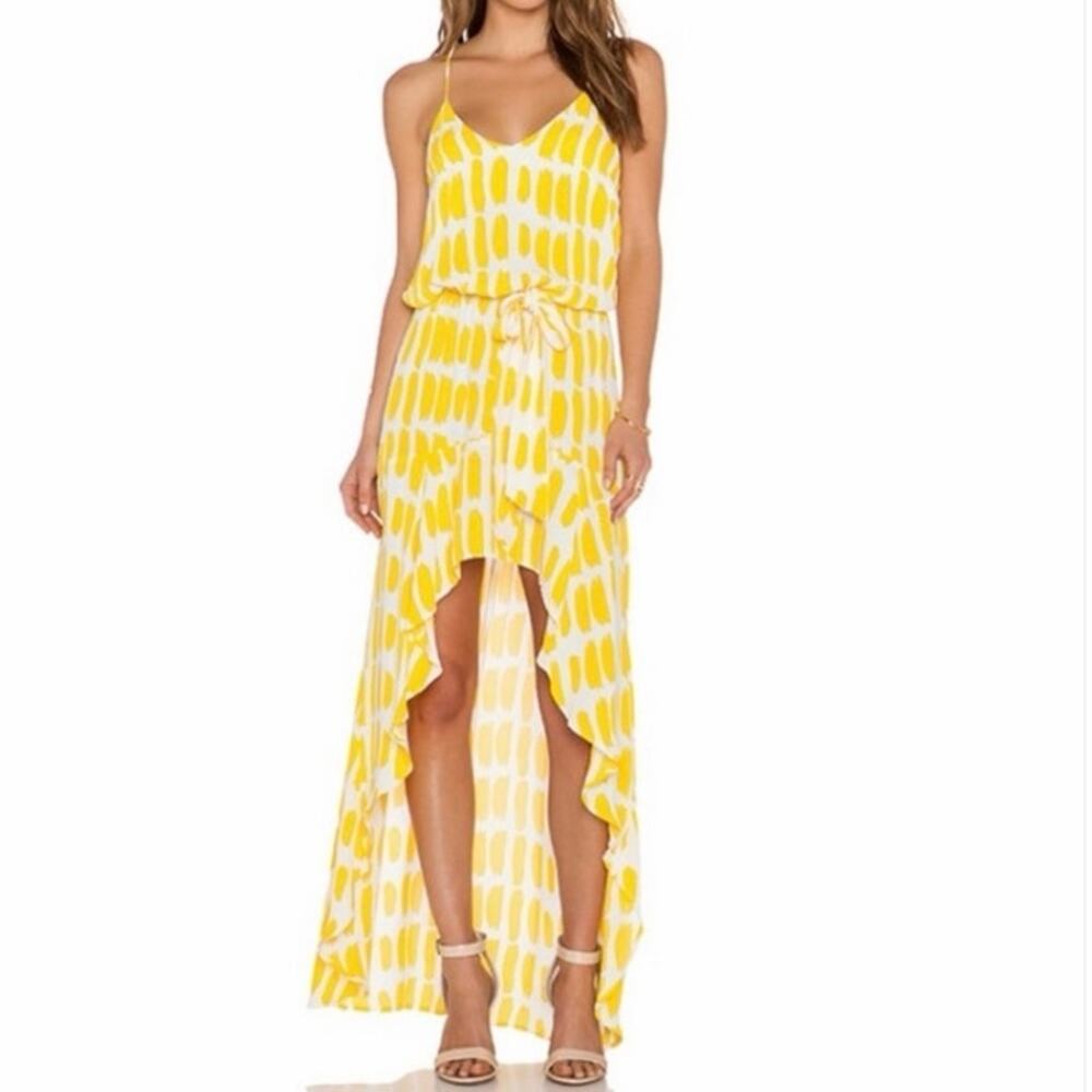 Karina Grimaldi High Low Alma Maxi Dress Waist Bow